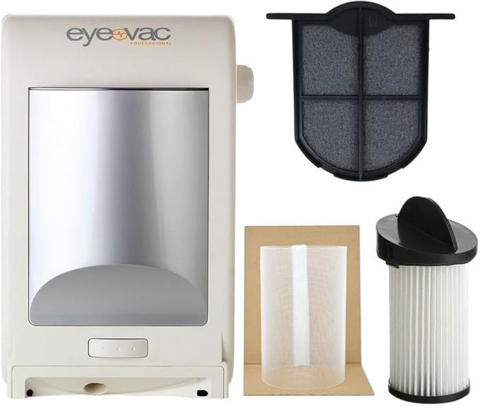 EyeVac Pro white accessories bundle HEPA pre-motor filter reusable exhaust filter mesh screen replacement kit